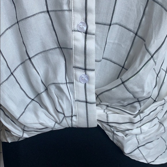 Windowpane blouse button down - Picture 6 of 6